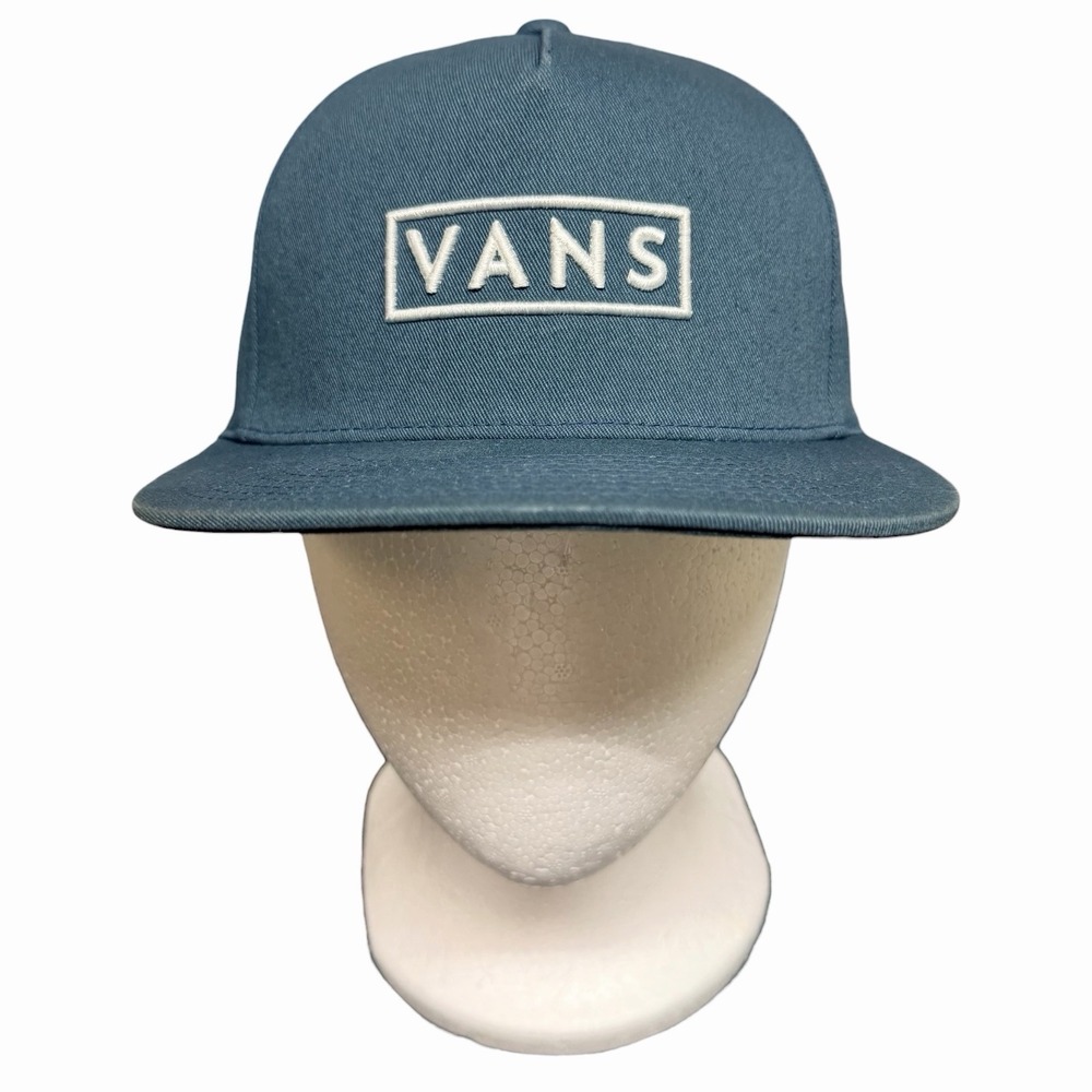 Vans Snapback Hat Blue Flat‎ Bill Cap Embroidered Logo One Size Adjustable